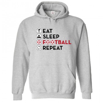 Eat Sleep Football Repeat Kids & Adults Unisex Hoodie